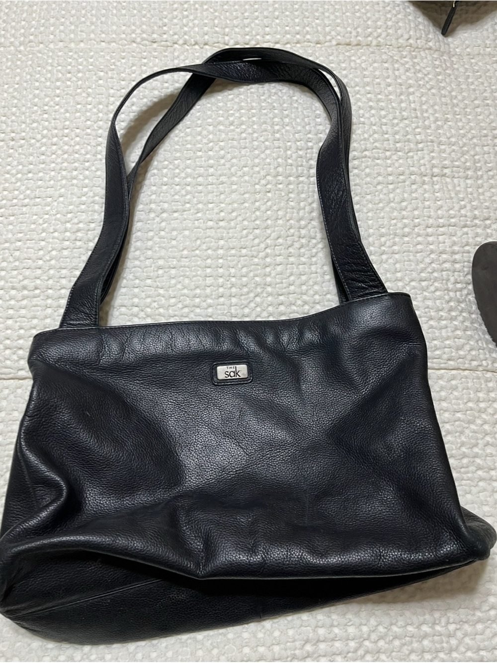 The Sak Black Pebbled Leather Shoulder Bag